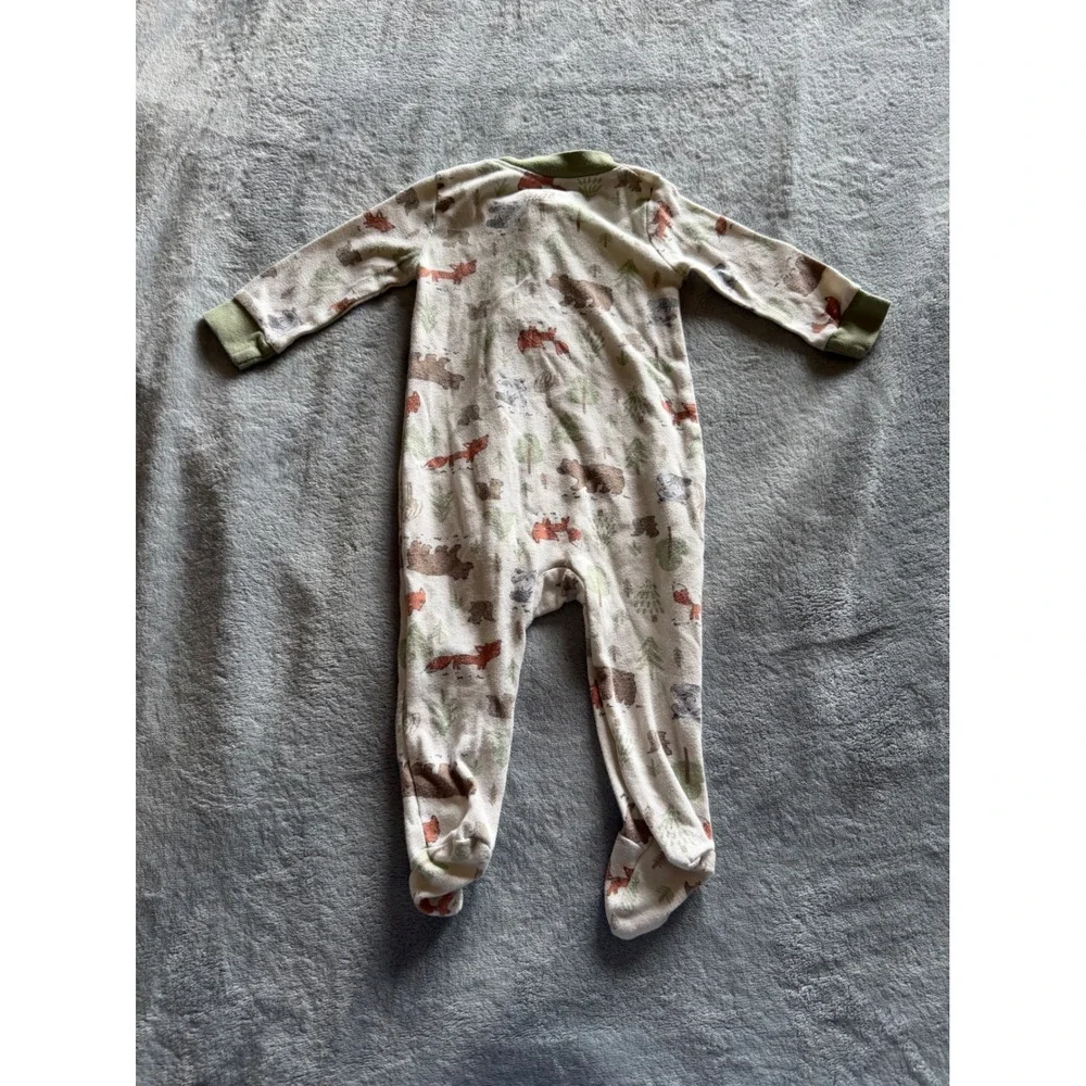 Baby Essentials 9M Woodland Animal Footed Zip Sleeper Pajamas - L515
